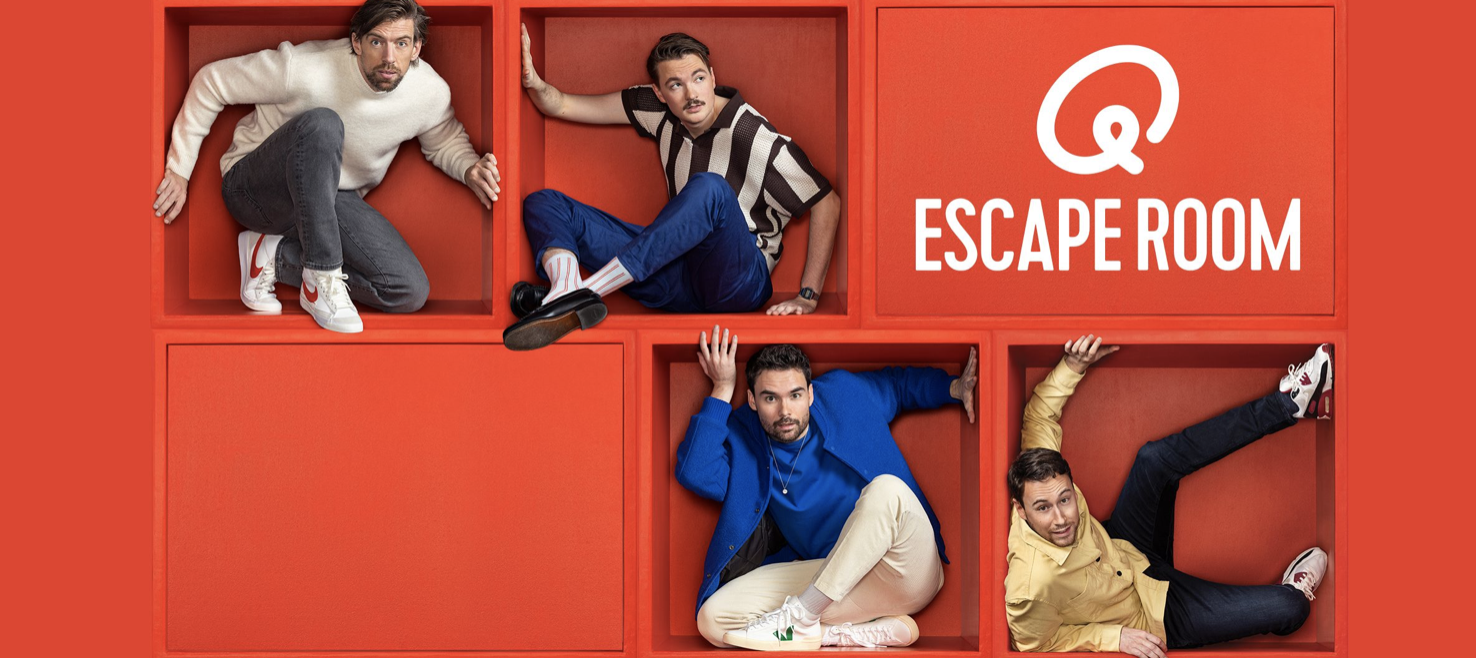 Qmusic sluit opnieuw dj's op in Q-escape room: Mattie, Domien, Kai & Bram