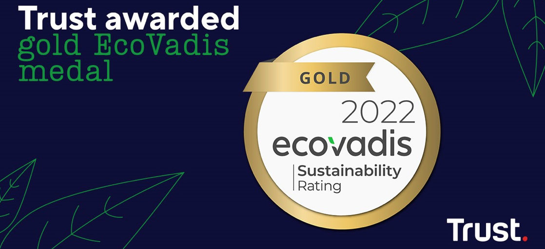 Trust ontvangt EcoVadis Gold Medal 