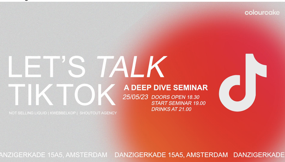 Colourcake agency organiseert TikTok seminar voor marketing- en brandmanagers met influencer Kwebbelkop 