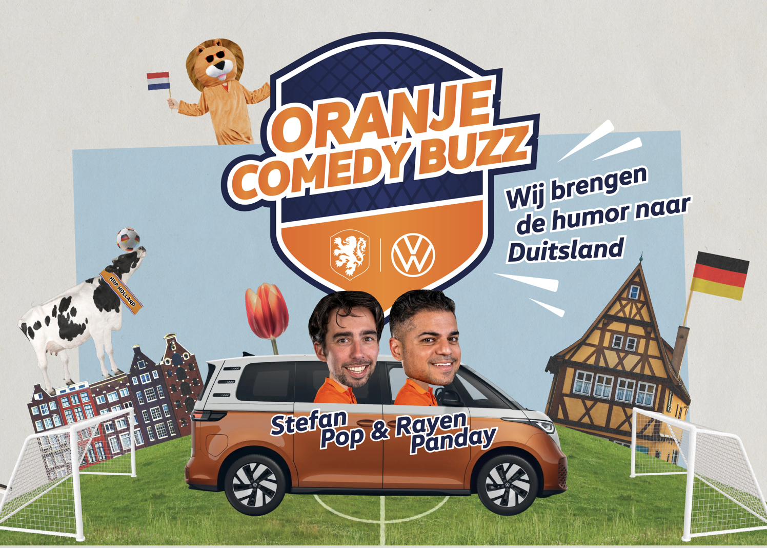Volkswagen brengt EK humor naar Duitsland met Oranje Comedy Buzz