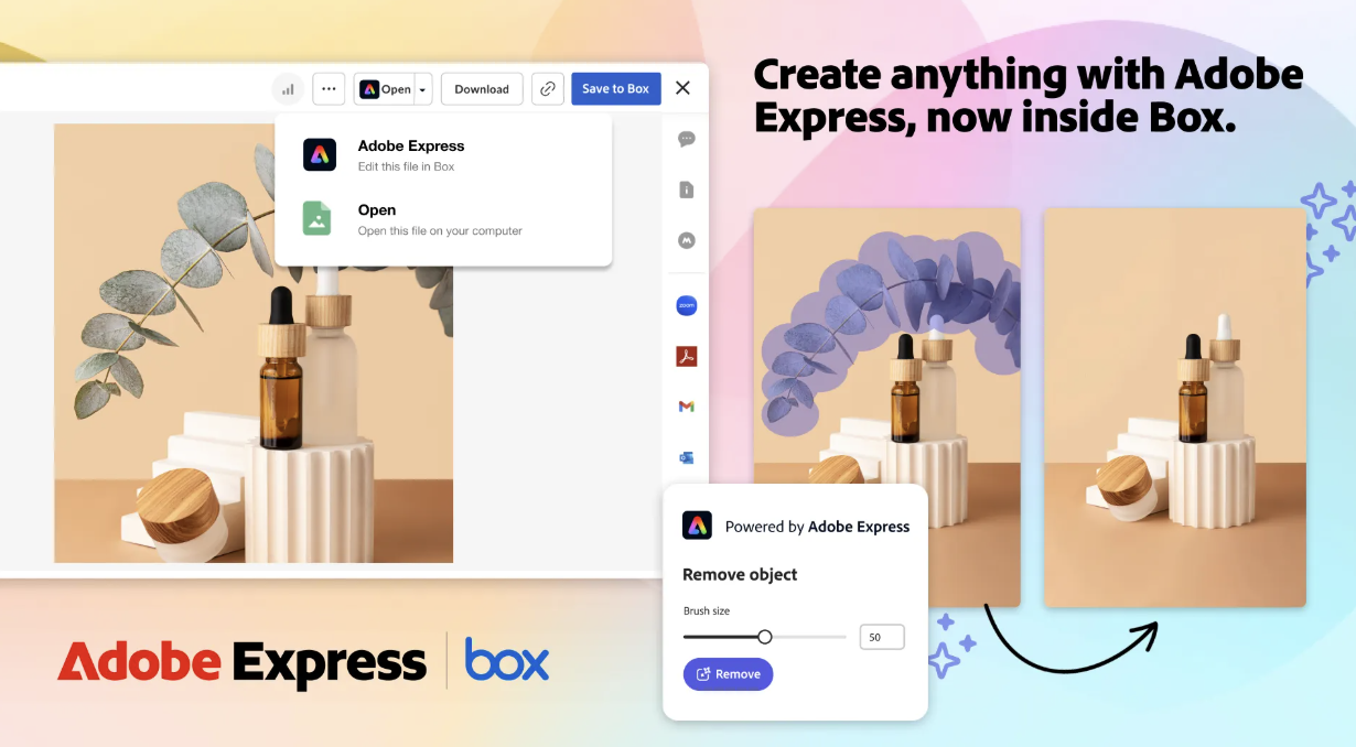 Adobe Express nieuwe standaardtool in Box voor contentbeheer