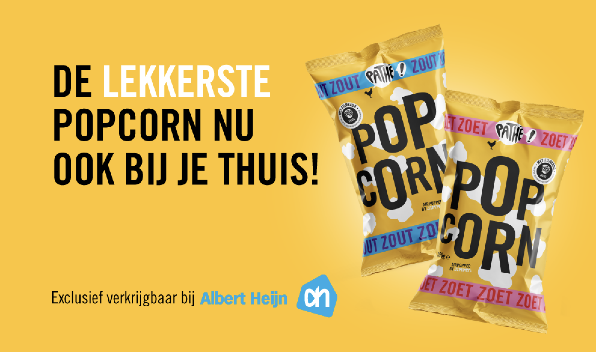 Pathé popcorn nu exclusief te koop bij Albert Heijn