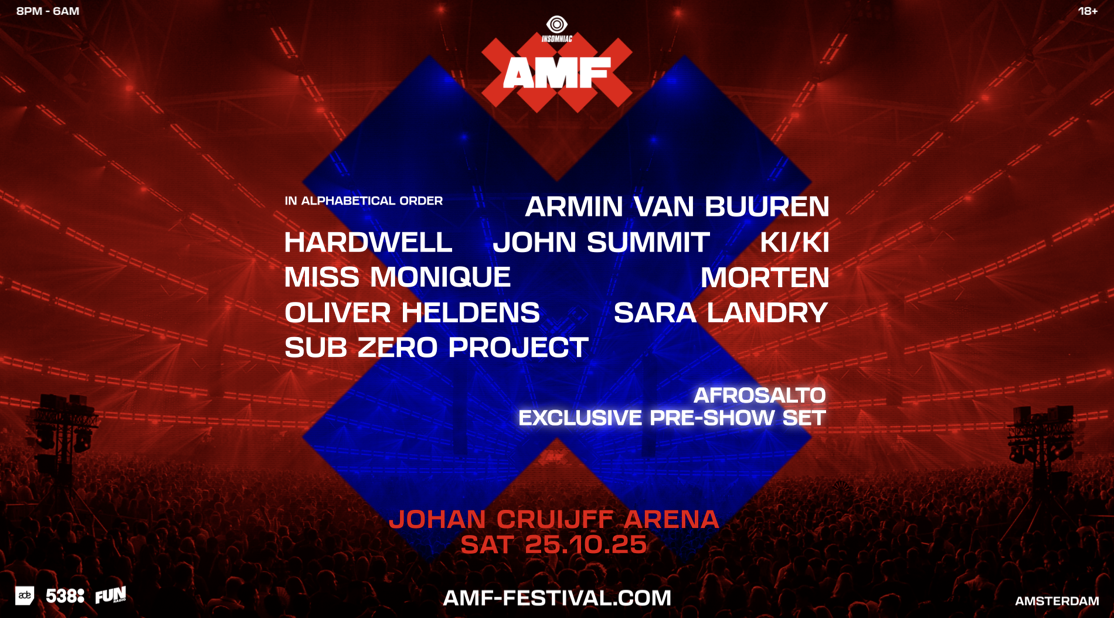 Armin van Buuren, Hardwell en meer op AMF 2025 in Johan Cruijff ArenA