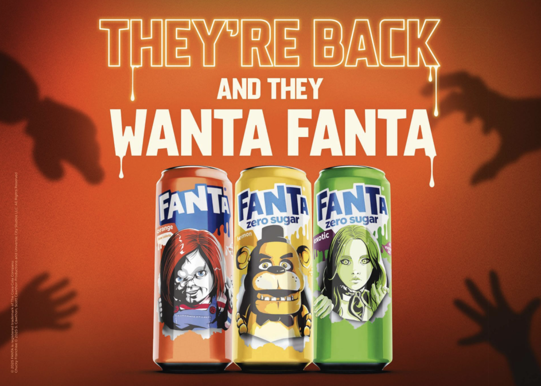 Fanta pimpt blikjes met horrorfiguren van toen en nu