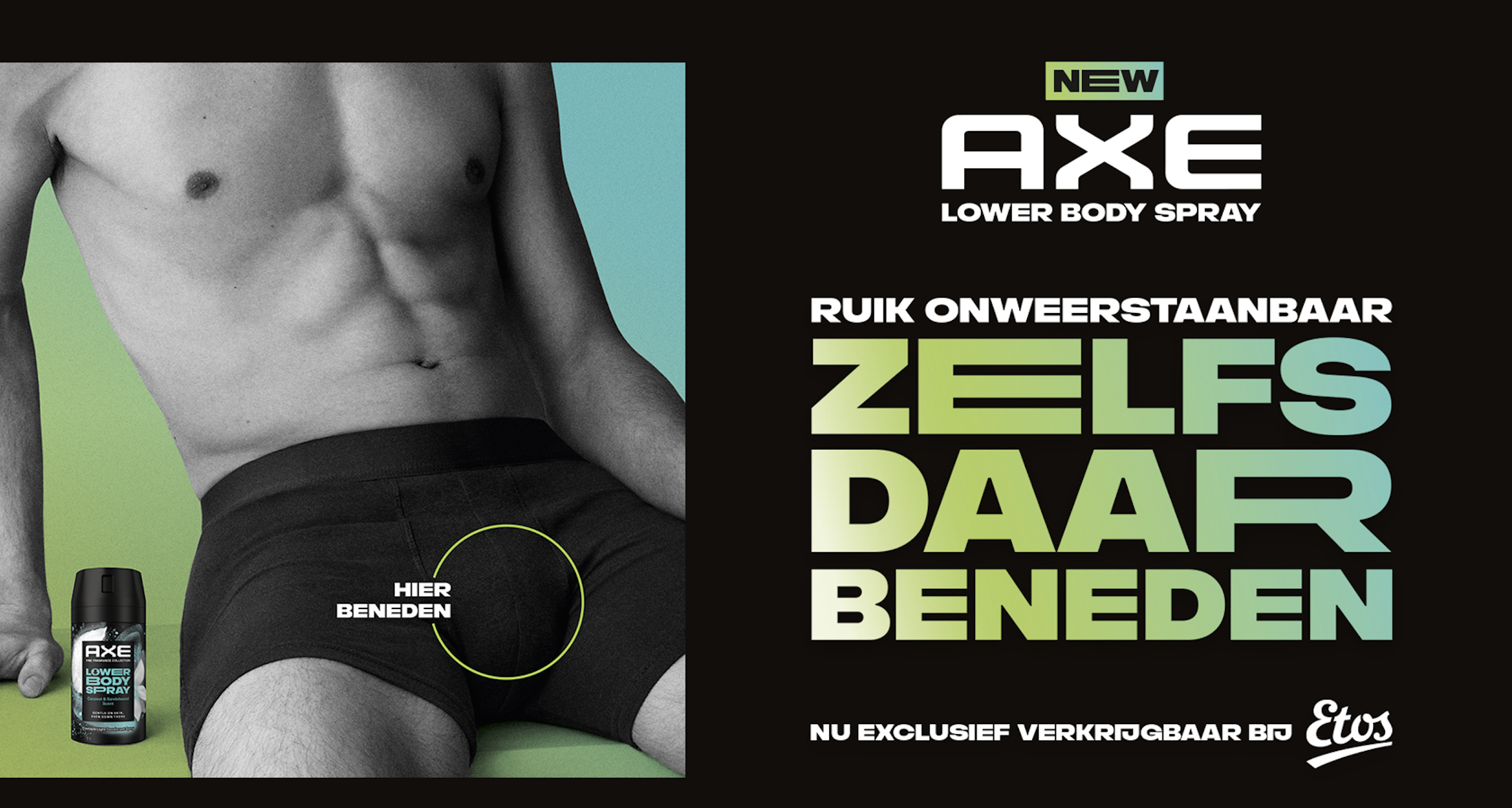 Social campagne en retailactivatie lanceren Axe Lower Body Sprays