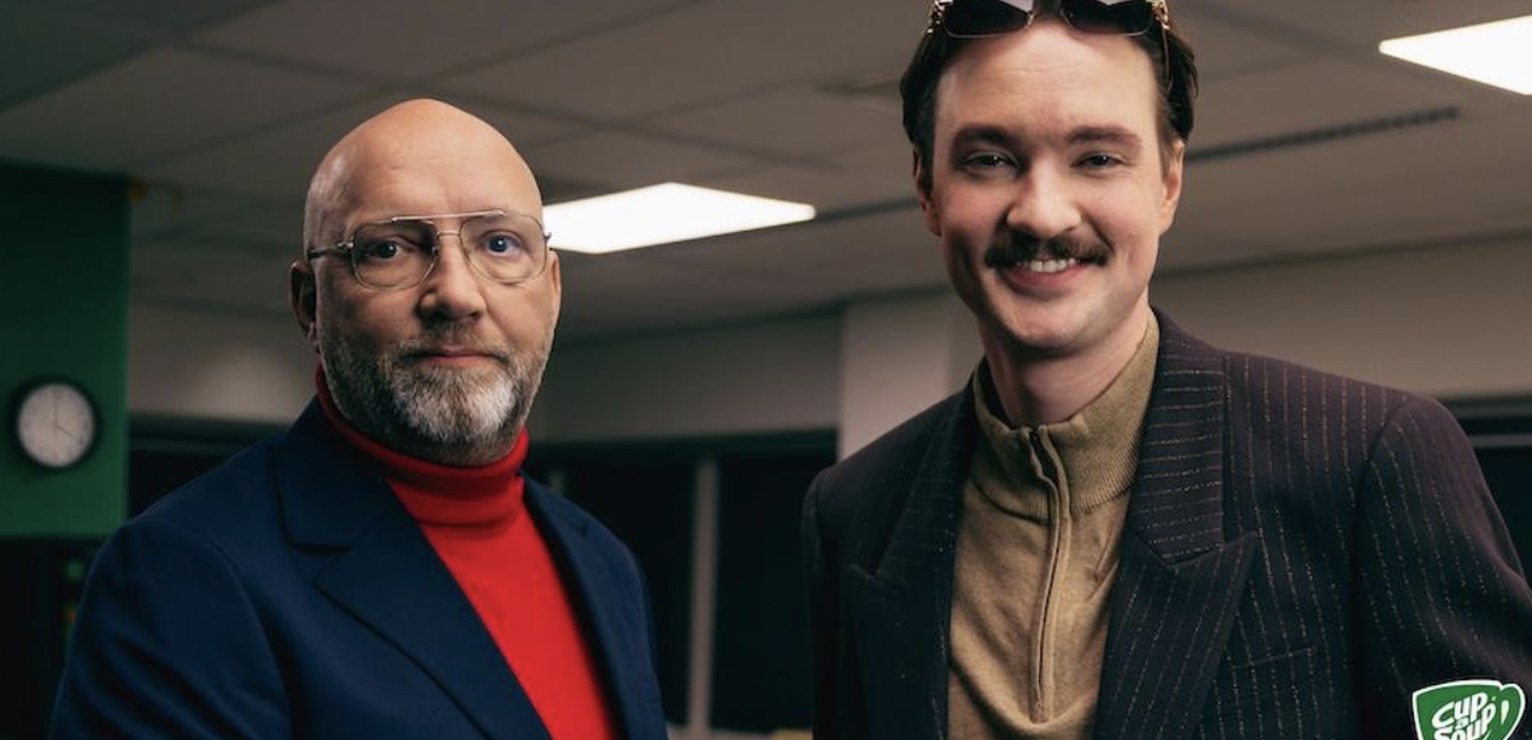 Davy vervangt manager Sjors in Cup-a-Soup reclame