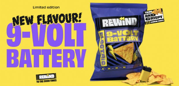 Rewind brengt chips met batterijsmaak op de markt