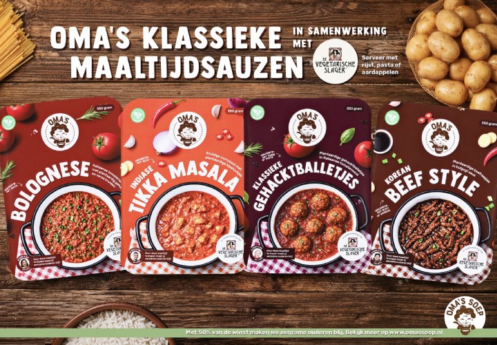 Oma’s Soep en De Vegetarische Slager brengen klassiekers plantaardig