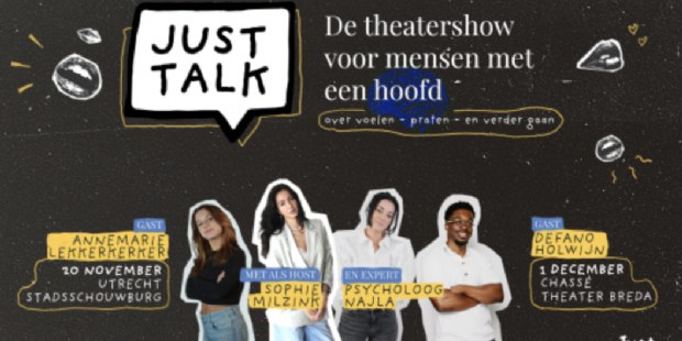 Just en [WERKTITEL] praten op podium over mentale gezondheid